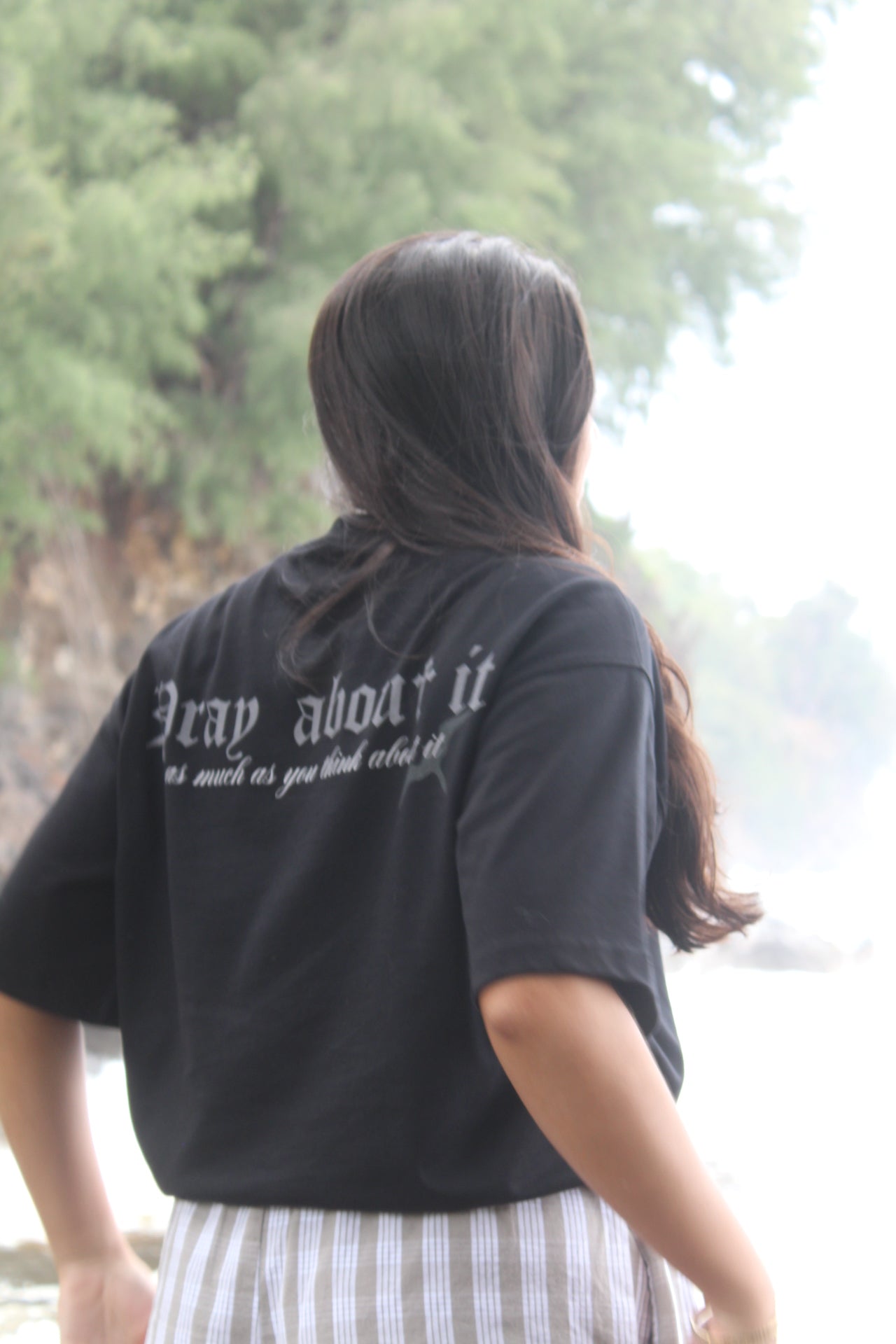 PRE-ORDER Pray About It Oversized Tee - Black