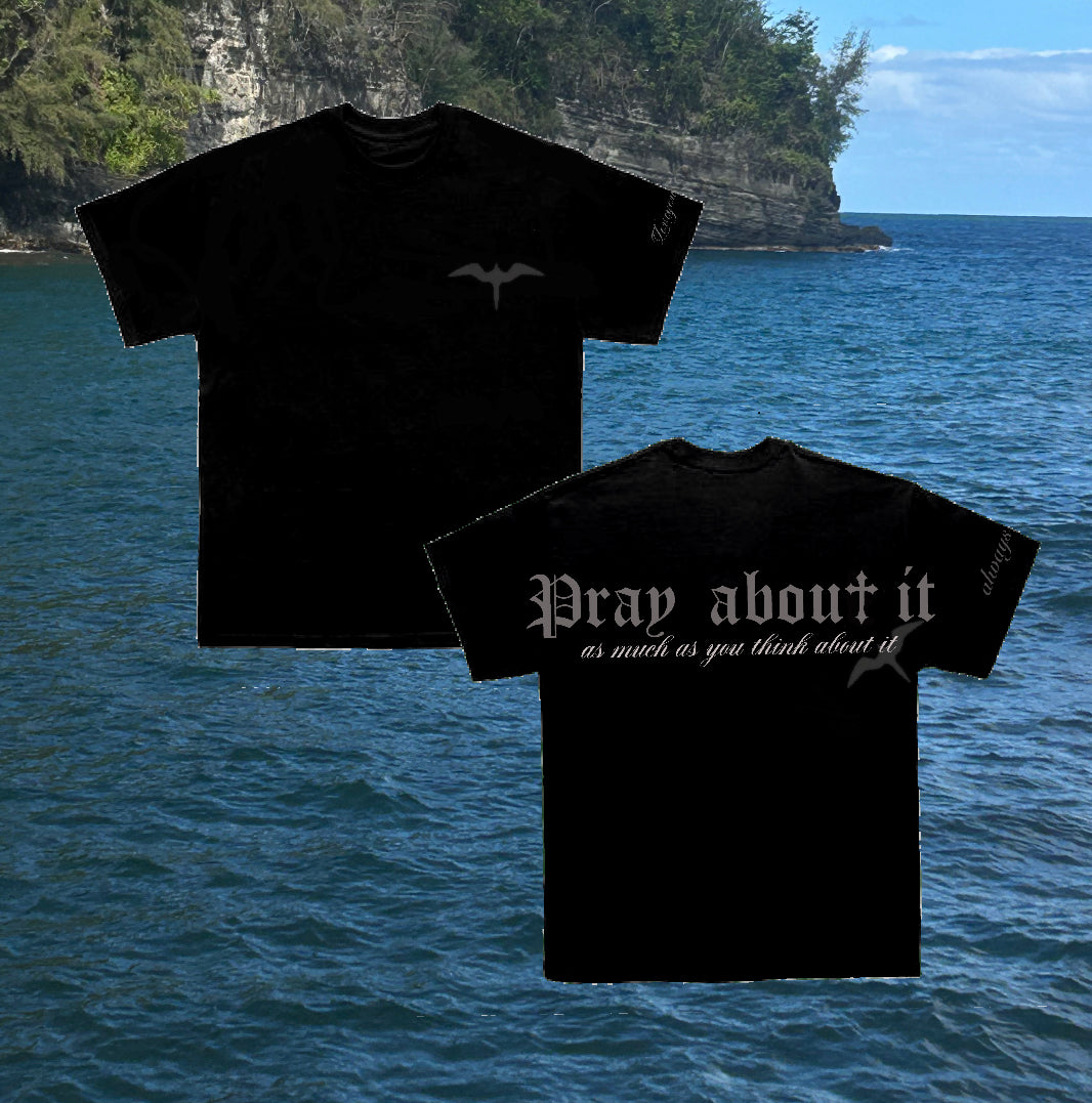 Pray About It Oversized Tee – Black