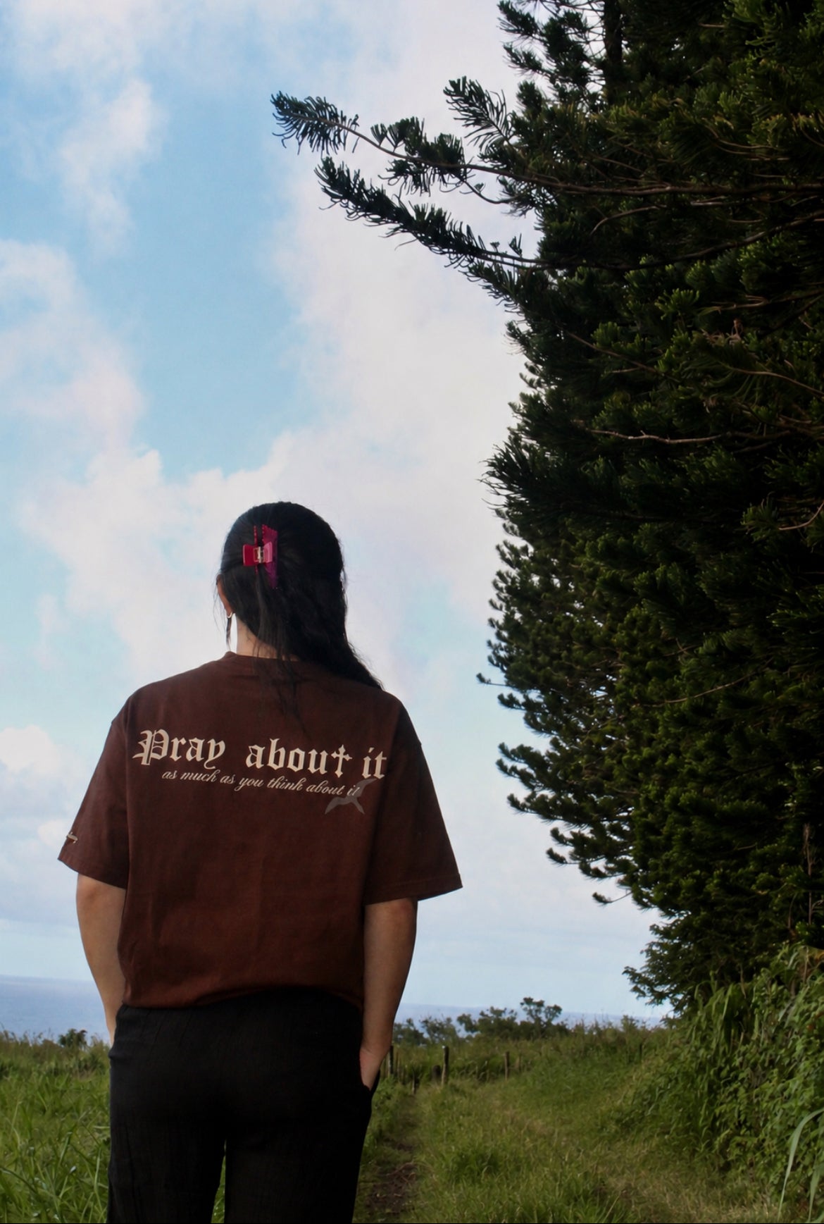 PRE-ORDER Pray About It Oversized Tee - Brown